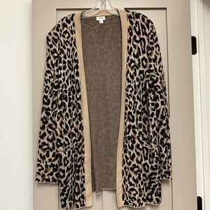 J Crew cheetah print open cardigan in Large